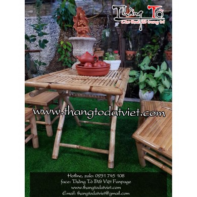 cho thuê bàn ghế tre 3